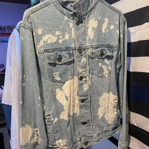mens bleached jean jacket